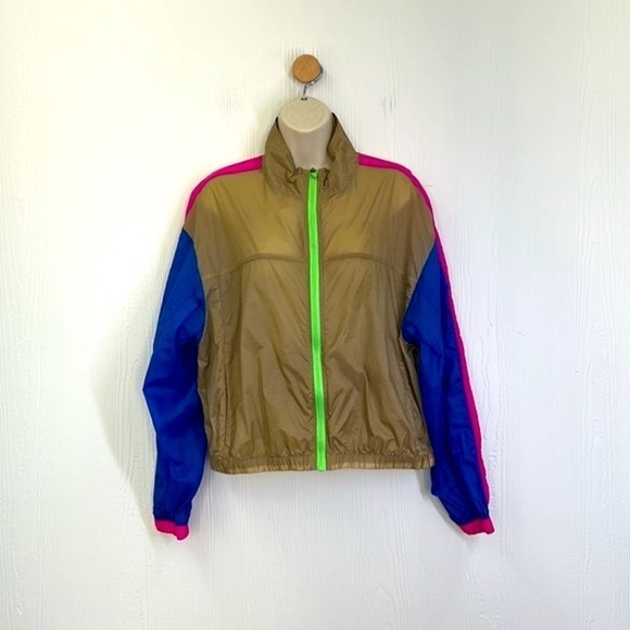 Fabletics - Bright Color Block Payton Woven Light Weight Windbreaker Size Large - Picture 2 of 12